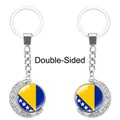 Llavero giratorio de media luna con bandera de Bosnia y Herzegovina, diseño de doble cara - Bandera de Bosnia (62438547)