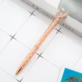 Premium rose gold metal ballpoint pen with large diamond top and white polka dots - Rose Gold with White Polka Dots / 1.0mm Bullet Tip