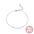 Elegant S925 sterling silver anklet featuring white pearls on a delicate flash O-chain - SA02-P-W / 925 Silver