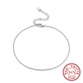 Elegant S925 sterling silver anklet with a delicate twisted rope chain design for women - SA06-P / 925 Silver