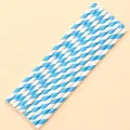 Blue and white spiral striped disposable paper straws for party table decorations - Straw