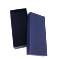 Classic navy blue rectangular watch gift box with black protective sponge insert - Blue With Sponge Liner