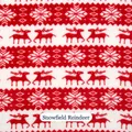 Feestelijk kerstrendier- en sneeuwvlokpatroon op rood en wit flanellen fleece materiaal - Sneeuw Rendier