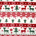Zachte flanellen stof met kerstrendier- en kerstboomprint voor winterse woondekens - Kerst Ouverture