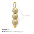 Imitation pearl vertical pendant with stainless steel hook for DIY jewelry making - Vertical Triple Bead - Light Champagne (PJ2356LGG)