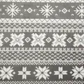 Grey and white Christmas snowflake pattern printed flannel fabric for winter homewear - Winter Snowflake