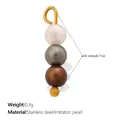Mixed color imitation pearl pendant SKU view with stainless steel gold loop 18.1mm - Vertical Quadruple Bead Multicolor (PJ2357CRG)