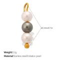 Vertical three-pearl pendant in mixed colors for DIY jewelry making and craft accessories - Vertical Triple Bead - Dark Grey Pink White (PJ2361CRG)