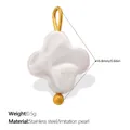 Elegant butterfly shaped imitation pearl pendant with gold stainless steel loop for DIY - Butterfly Shape - Cream White (PJ2371WEG)