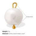 White imitation pearl pendant with gold stainless steel loop, 15.4mm diameter size. - Simple Large Round - Cream White (PJ2375WEG)