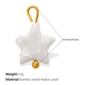 White star-shaped imitation pearl pendant with gold stainless steel loop for DIY jewelry - Five-pointed Star - Cream White (PJ2376WEG)