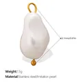 Baroque imitation pearl pendant with gold stainless steel loop, 22.1mm size - Baroque Irregular Pearl Style (PJ2379WEG)