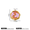 Ciondolo a forma di camelia in acciaio inossidabile con smalto viola per gioielli DIY - 19mm x 17,5mm / Ciondolo Camelia Oro Viola