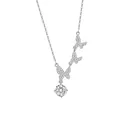 Elegant S925 sterling silver butterfly necklace with 1ct moissanite pendant charm - 925 Silver / Butterfly Necklace (White Gold Plated Zirconia)