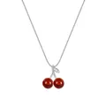 Elegante S925 sterling zilveren kersenhanger ketting voor dames - 925 zilver / Zilver