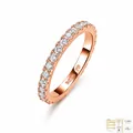 Elegant rose gold S925 sterling silver eternity ring featuring sparkling moissanite stones - US 5 / Rose Gold Plated (With GRA Certificate)
