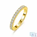 Classic S925 silver full pave eternity ring with brilliant moissanite stones in gold finish - US 5 / Gold Plated (With GRA + National Certificate)