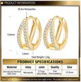 Elegant S925 sterling silver V-shaped hoop earrings with sparkling moissanite stones. - 925 Silver / Gold Color (D Color Moissanite)