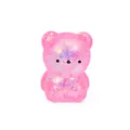 Detalle de un juguete antiestrés con forma de oso rosa translúcido con lentejuelas - Oso Rosa