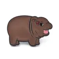 Insigne mignon en émail de hippopotame brun pour sacs et habits - Style Hippopotame en Colère (JEWB-E041-09EB-04)