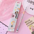 Cute 10pcs cartoon HB wooden pencil set with erasers for student writing and drawing - Orange Hat Boy - Round Barrel (橙子帽男孩（圆形笔杆）)