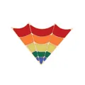 Creative rainbow striped enamel pin with gold metal finish and geometric design style - Mesh
