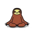 Cute cartoon sloth enamel pin in yoga pose, brown animal badge for clothing accessories - Sloth Meditation Style (JEWB-K021-03J-EB)