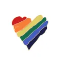 Colorful creative rainbow striped heart-shaped enamel pin badge with gold alloys - Heart