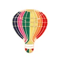 Colorful striped hot air balloon enamel brooch pin for backpack decoration - Balloon