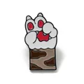 Cute cartoon animal paw enamel pin with tiger stripes and red pads badge for clothes - Striped Paw Style (JEWB-M038-02B)