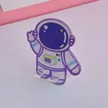Cute cartoon astronaut acrylic mobile phone stand for desk with purple and white details - Shaped Astronaut 2