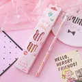 Creative pink boxed wooden HB pencils with cute rabbit cartoon design for students - Pink Rabbit - Round Barrel