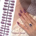 Eleganter violetter Mandel-Drucknagelsatz mit Hochglanz-Finish und manuellem Trageeffekt - Elegantes Lila (DXR03#)
