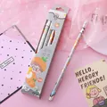 Boxed set of 10 HB wooden pencils featuring cute cartoon boy and orange fruit patterns - Big Orange Hat Boy - Triangular Barrel