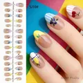 Sweet fruit-themed almond-shaped short press-on nails with colorful fruit designs - Fruit Party (SJ10#)