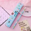 Cute cartoon themed blue wooden HB pencils 10-piece set in a durable retail gift box - Little Blueberry Hat Boy - Triangular Barrel
