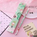 Cute watermelon girl cartoon 10pcs boxed wooden HB pencils set for school stationery - Little Girl with Watermelon Hat - Triangular Barrel