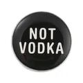 Funny 'NOT VODKA' black enamel pin badge, creative circular metal brooch accessory - Not Vodka Badge (JEWB-R053-03P-04)