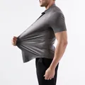 Premium grey men's high elasticity business shirt with seamless and breathable fabric - XS / Tops / Gray Short Sleeve