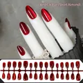 High-quality realistic short almond red cat eye press-on nails for salon-look results - Red Light Cat Eye (MY06#)