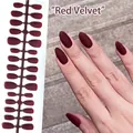 Elegant matte red velvet almond shaped press-on nails set for a realistic salon look - Red Velvet