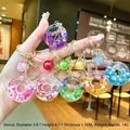 Llaveros de donut líquido con purpurina de colores y aros dorados - Bubble Gold [mini Surtido] Mini Donas Brillantes / Estilo Cierre de Langosta