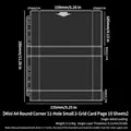 Small A4 11-hole 2-pocket binder refill pages, pack of 10 transparent sleeves - Small A4 Size Rounded Corners 11 Holes 2 Small Compartments 10 Sheets #159