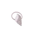 Macro view of a cute glitter seashell hair tie for kids made with soft PU leather - Conch Style (MT6714)