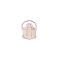 Detailed macro shot of a cute pink PU leather turtle charm hair accessory for girls - Turtle Hair Tie (MT6712)