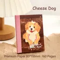 A7 Illustriertes Hunde-Notizbuch mit Premium-Papier und 160 Seiten für Tagebuch - Käse Hund