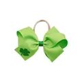 Fascia per capelli con fiocco verde per San Patrizio con stampa a quadrifoglio - Fascia con fiocco stampa trifoglio verde (MB6842)