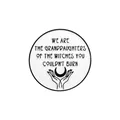 Witte ronde emaille speld met wassende maan en witch slogan gegraveerd ontwerp - Qhxz2921