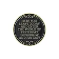 Vintage style black and gold round metal pin badge with inspirational fantasy quote - English Quote Style (QHXZ3226)