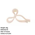 Elegant cream-colored bow-shaped hair claw clip made of durable PC material for women - Nude Bowknot Style